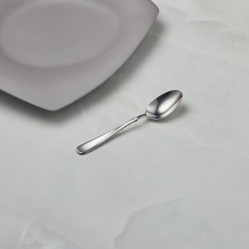 日本山崎金属 - FLORA系列 - 不锈钢点心匙 (135mm) - 餐刀/叉/匙组合 - 其他金属 银色