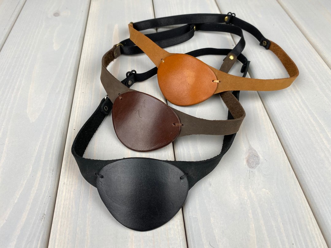 Leather Eye Patch, Eye Patch, Man Eye Patch, Woman Eye Patch, Brown Eye Patch, S - 眼罩 - 真皮 透明