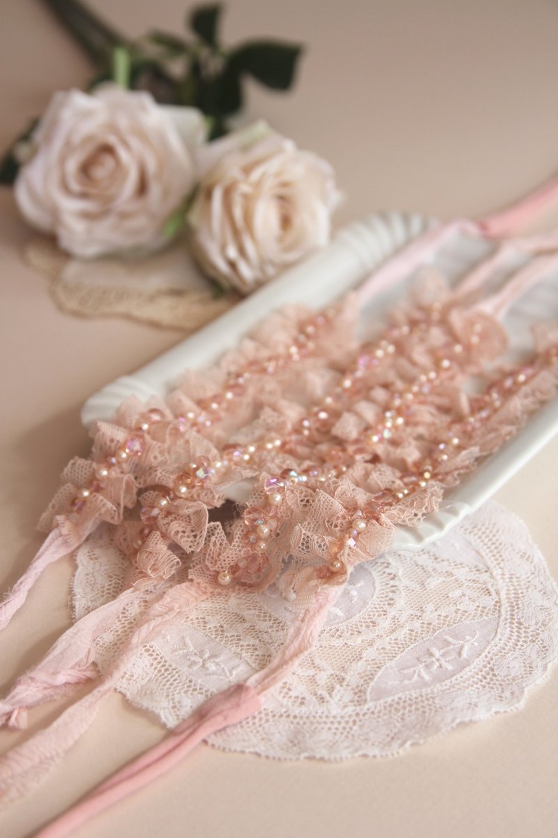 婴儿头带 宝宝头带 婴儿头饰 头饰 弥月礼物 弥月头饰 百日宴头饰 - 婴儿帽/发带 - 棉．麻 粉红色