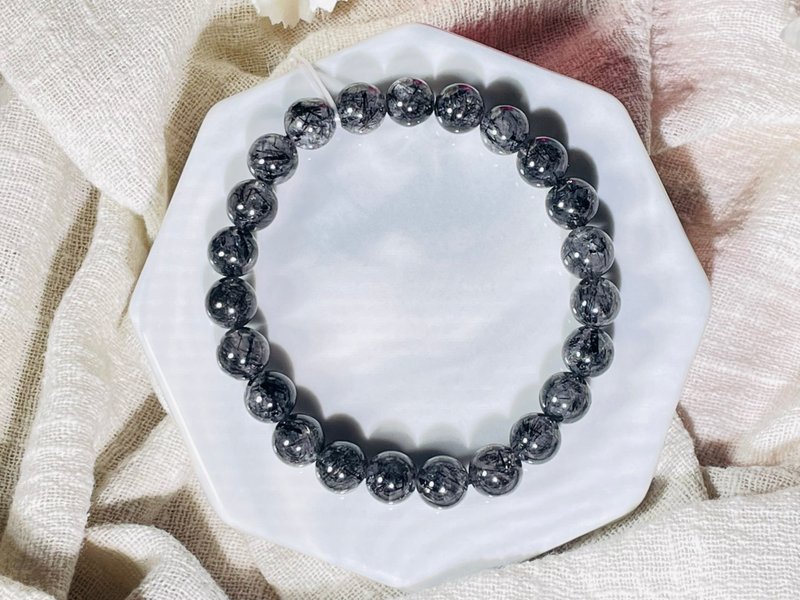 黑发晶手链 保护磁场 能量增强 净化负能量 防小人 水晶手链 - 手链/手环 - 水晶 黑色