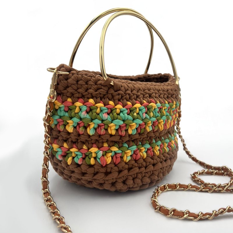 秋叶手提和肩扛包 - 手提包/手提袋 - 聚酯纤维 咖啡色