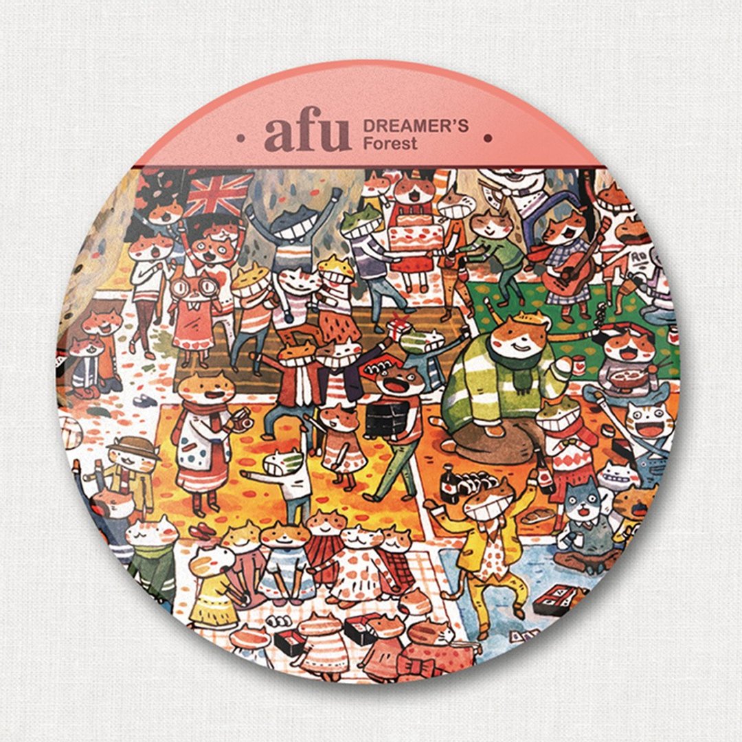 afu陶瓷吸水杯垫-森林狂欢派对 - 杯垫 - 陶 粉红色