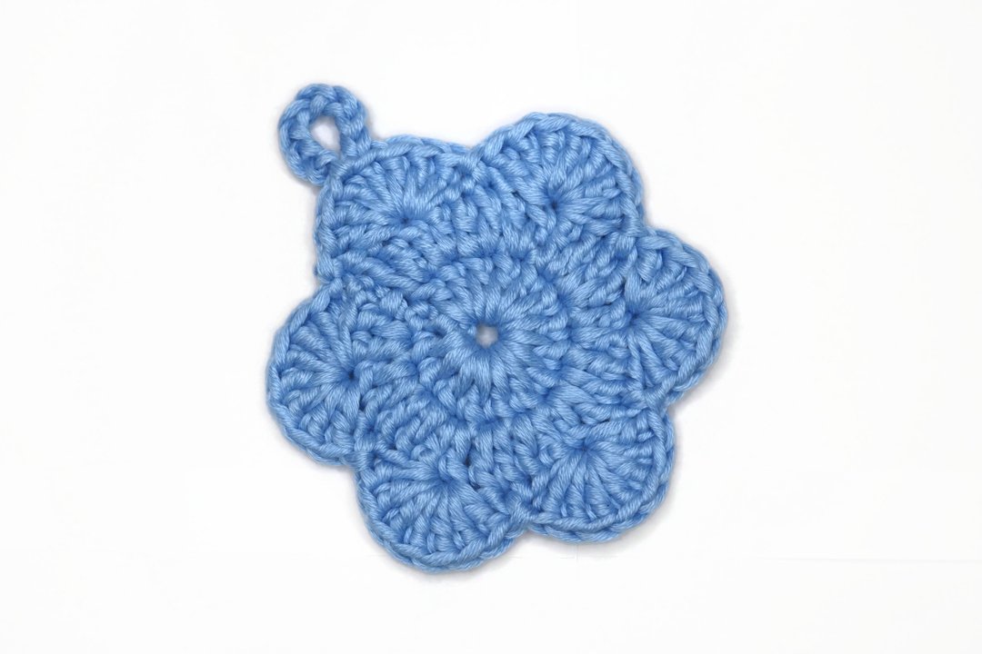 Flower Large Thick Cotton Cup Mug Crochet Coaster Mat - Light Blue - 杯垫 - 棉．麻 蓝色