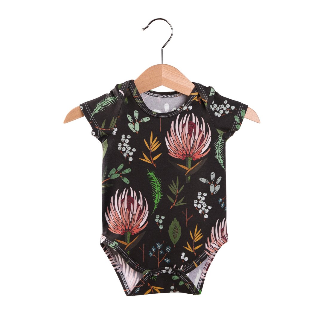 Flowers  baby bodysuit, baby boy bodysuit, baby girl bodysuit, baby onesie - 包屁衣/连体衣 - 棉 多色