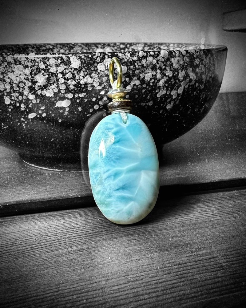 拉利玛 铜银制吊坠 - 项链 - 半宝石 