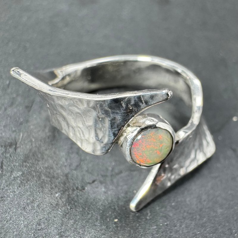 荆棘蛋白石纯银戒指 - 戒指 - 纯银 银色