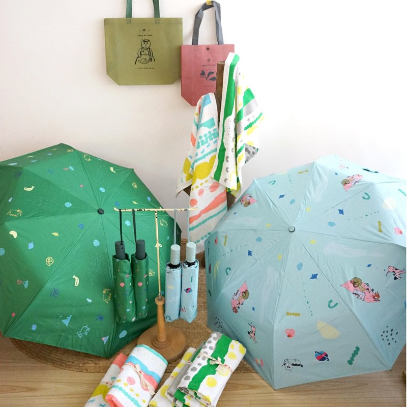 Yinke印花漂亮雨伞毛巾生活礼盒组合 圣诞礼物 快速出货 - 雨伞/雨衣 - 棉．麻 多色