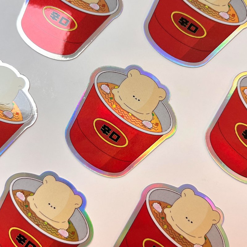 CHiiZ BEAR 起司贝尔 起司辣泡面 雷射防水贴纸 - 贴纸 - 纸 