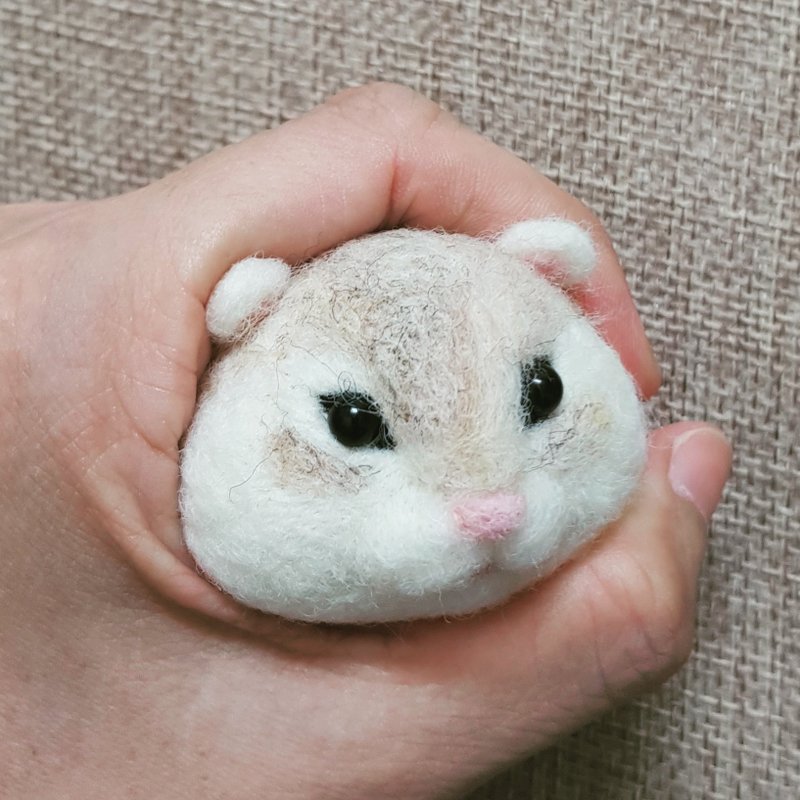羊毛毡小仓鼠大头萌系列 钥匙圈吊饰 别针 - 钥匙链/钥匙包 - 羊毛 