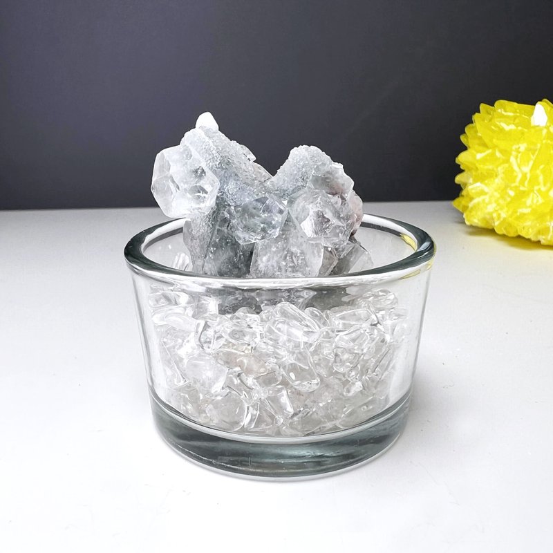 静心。 摆件 精品 一图一物 疗愈 水晶盆栽 组合I 钻石鱼眼 沸石I - 摆饰 - 水晶 多色