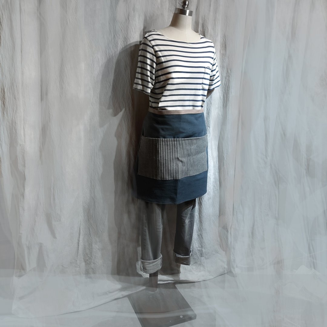 Sienna短版职人工作服半身围裙 - 围裙 - 棉．麻 黑色