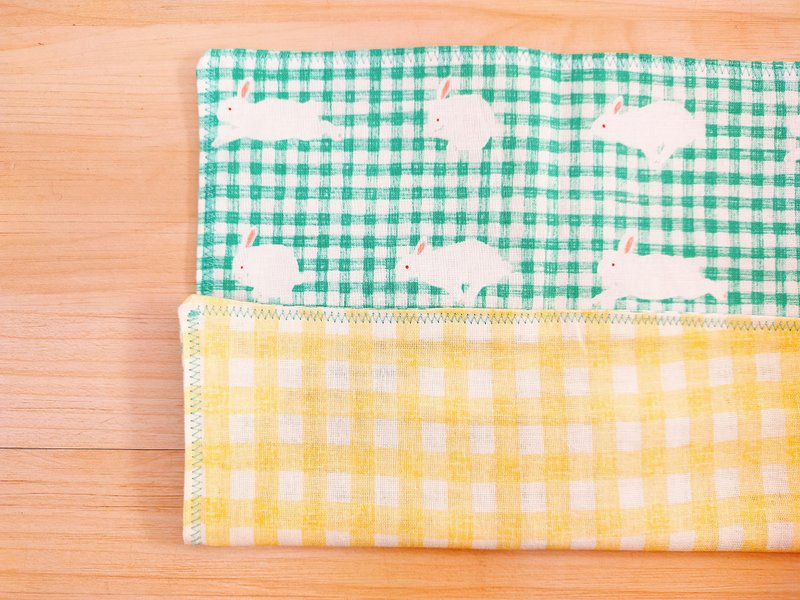 兔兔跑跳蹦手帕巾 - 手帕/方巾 - 棉．麻 