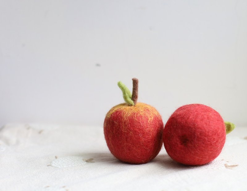 羊毛出在羊山上 羊毛毡  苹果 平平安安 蔬果摆件 - 玩具 - 羊毛 红色