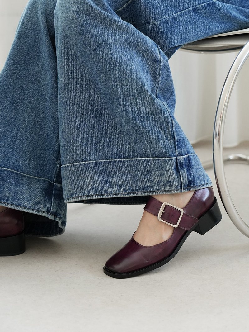 Re 35 玛莉珍跟鞋 - 深薰 - 玛莉珍鞋 - 真皮 紫色