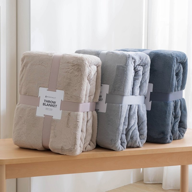 送礼首选-法兰绒双面三角针毯/雾灰 - 被子/毛毯 - 聚酯纤维 灰色