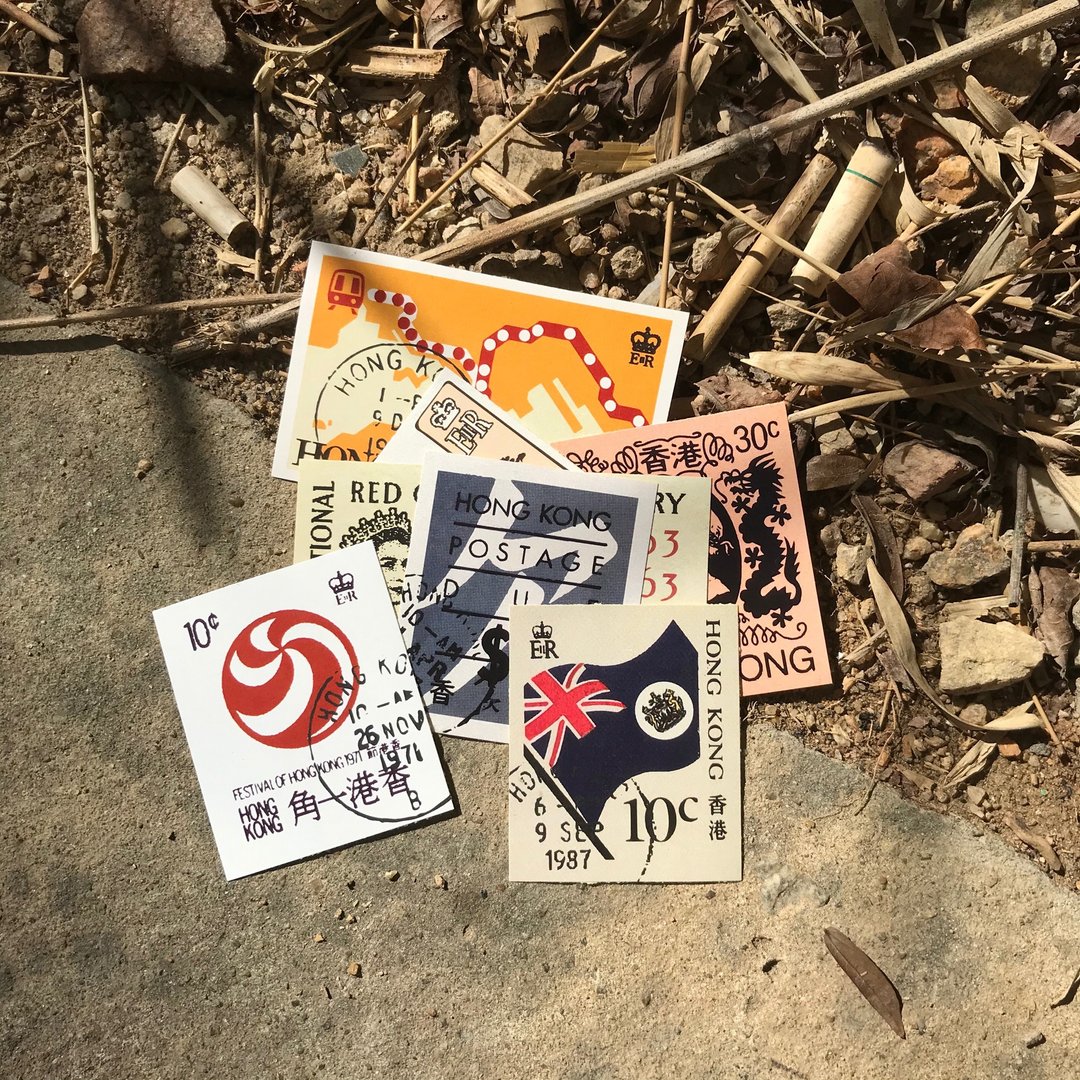 主题贴纸包 | #12 香港邮票 - 贴纸 - 纸 红色