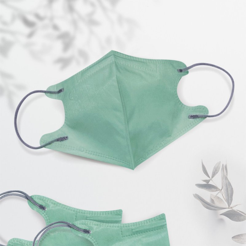 新宠儿/医用口罩/成人立体10入/莫兰迪系列/碧绿 - 口罩 - 其他材质 绿色
