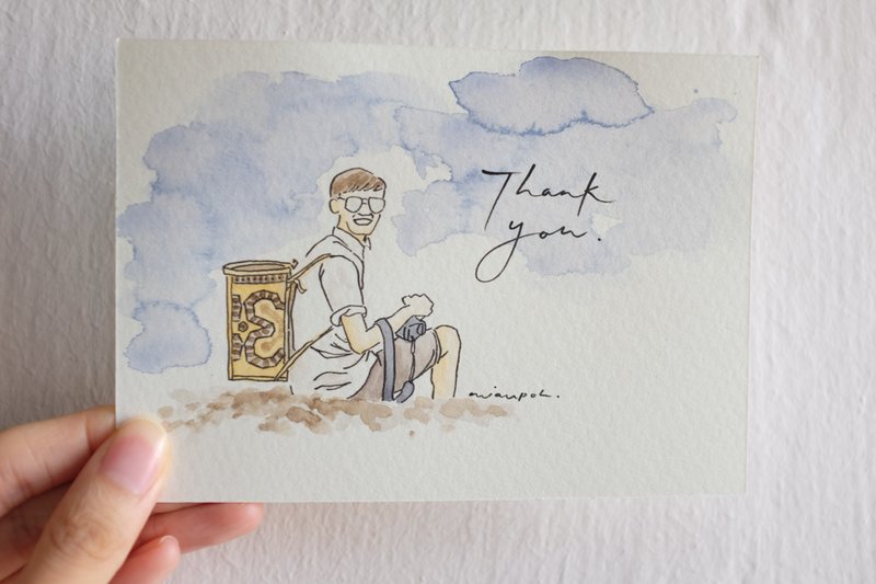 定制化 水彩手绘 人物画像 挂件摆设 礼物 - 卡片/明信片 - 纸 多色