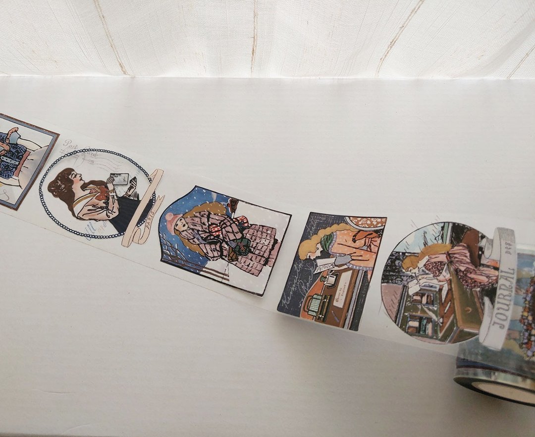 女孩 PET胶带#22 / 6厘米 带离型纸 +白墨 - 纸胶带 - 塑料 