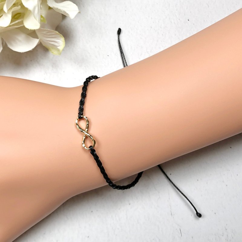 14K包金无限印记infinity手绳 14K包金手链 情侣手绳 TB124 - 手链/手环 - 聚酯纤维 红色