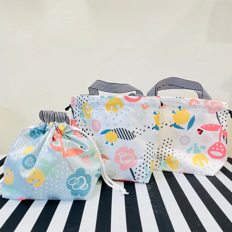 宝宝防水餐具袋_奶油花园 - 束口袋双肩包 - 尼龙 