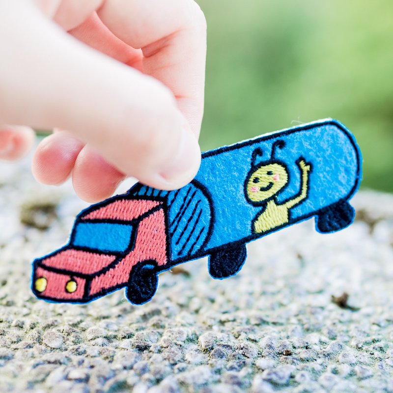 油罐车 / 绣绣胸章 - 胸针 - 绣线 蓝色