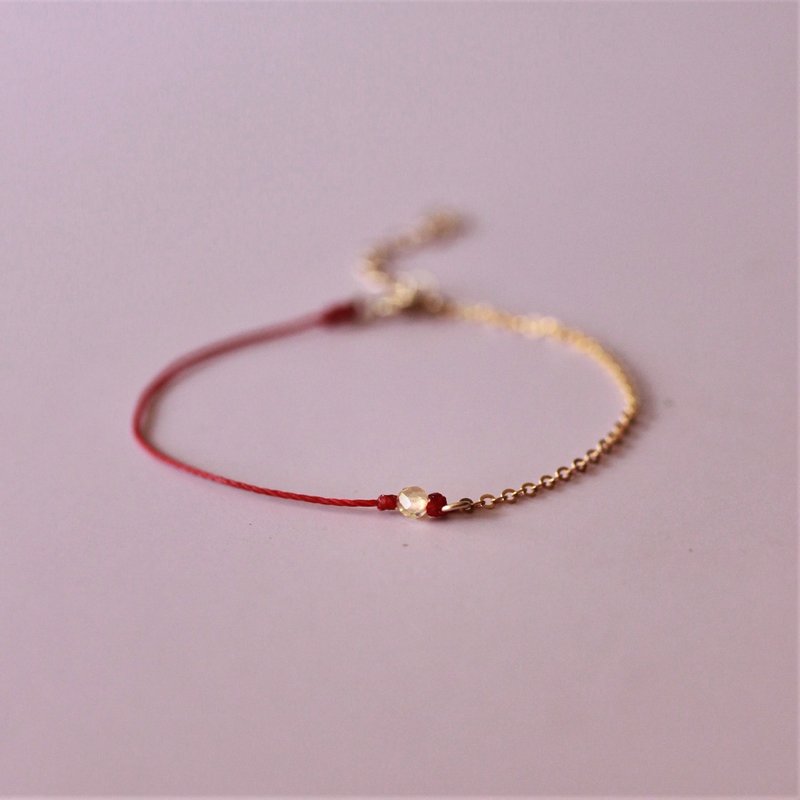 【礼物】献上祝福 自信旺财 14k注金手链+ 红蜡线 生日、祝 - 手链/手环 - 其他金属 蓝色