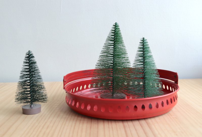 北欧纯红珐琅复古置物篮 - 收纳用品 - 其他金属 红色