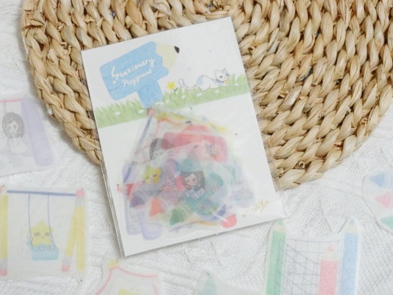 *Stationery Playground 文具游乐场*贴纸组 12张入 - 贴纸 - 纸 多色