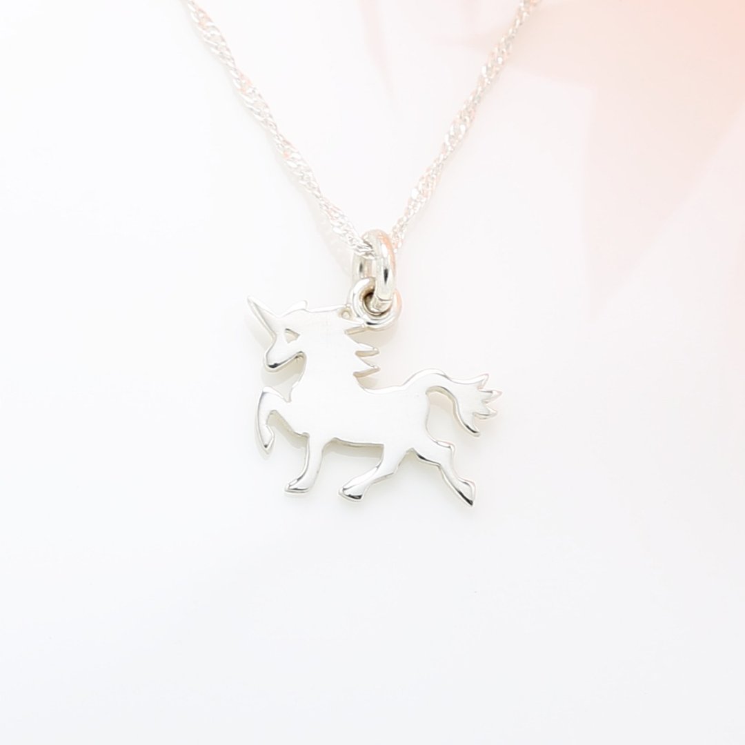 【Angel & Me】勇气 独角兽 Unicorn s925 纯银 项链 生日 情人节 - 项链 - 纯银 银色