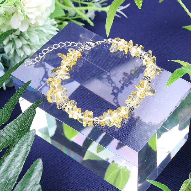 天然黄水晶碎石手链/粉晶/七彩石红珊瑚紫水晶白水晶绿东陵青金石 - 项链 - 水晶 