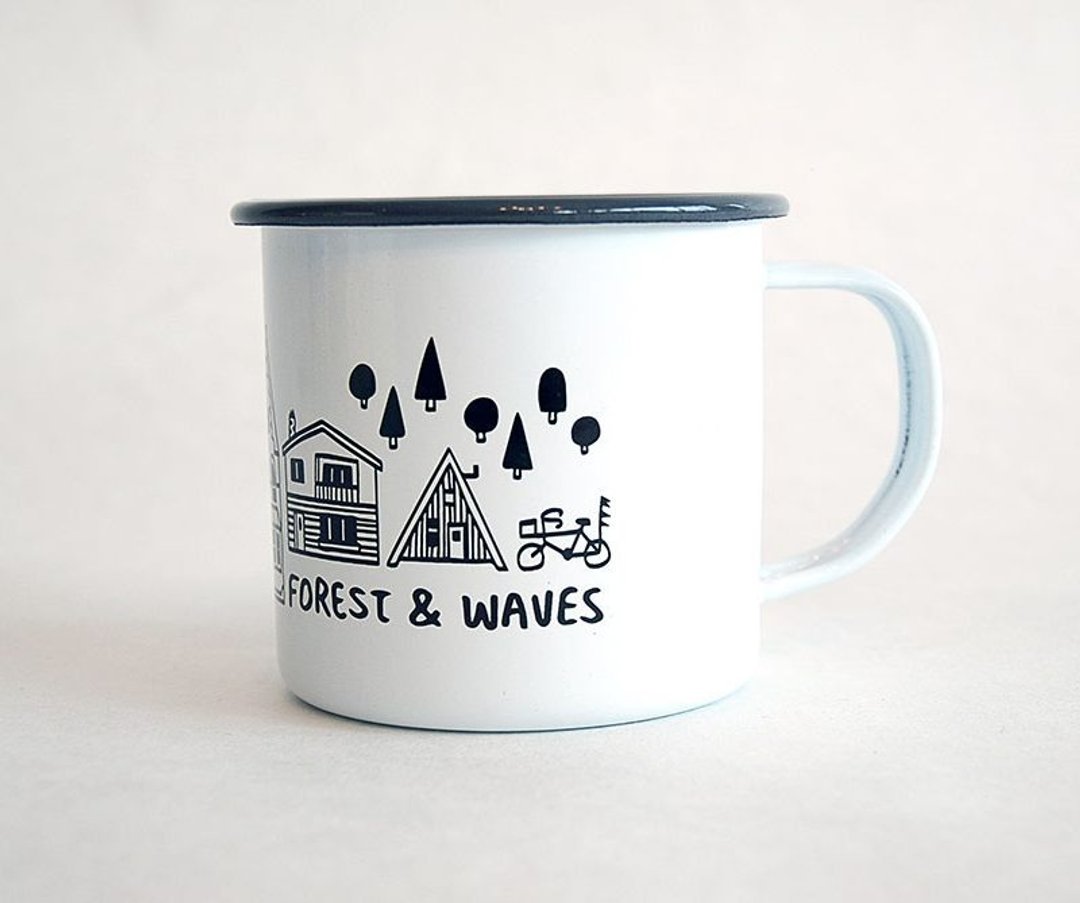 Forest & Waves珐琅杯/灰色 - 露营用品 - 珐琅 