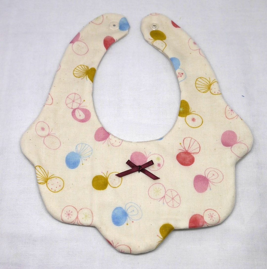 Japanese Handmade 8-layer-gauze Baby Bib - 围嘴/口水巾 - 棉．麻 粉红色