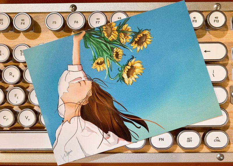 【手绘季节万用卡】向阳 - 卡片/明信片 - 纸 