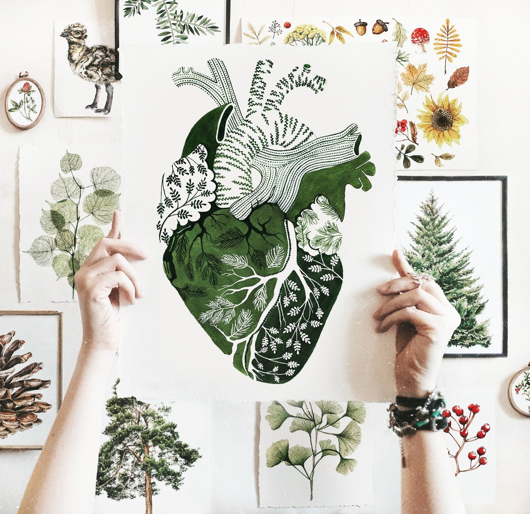 Watercolor print YOU ARE HERE - 墙贴/壁贴 - 纸 绿色