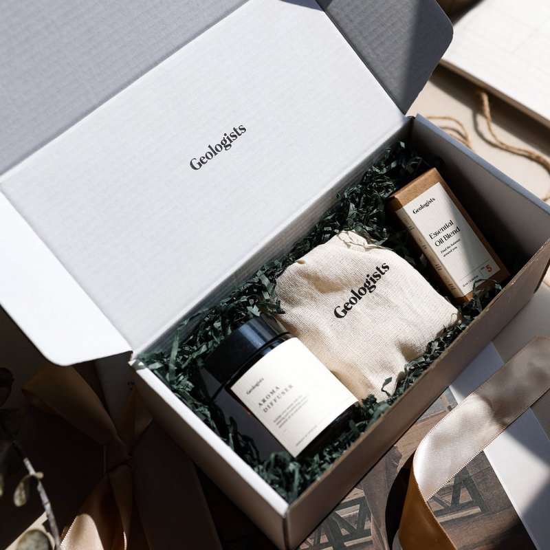 【圣诞礼盒】天然扩香 黄绿粉白混晶 矿石香氛系列 - 香薰/精油/线香 - 水晶 