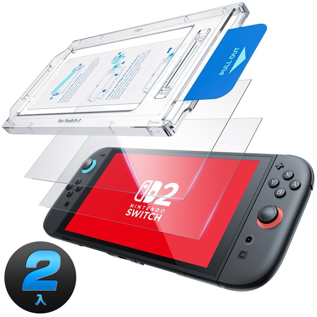 SUPCASE Nintendo Switch 2 钢化玻璃屏幕保护贴x2入 - 平板/电脑保护壳 - 玻璃 透明
