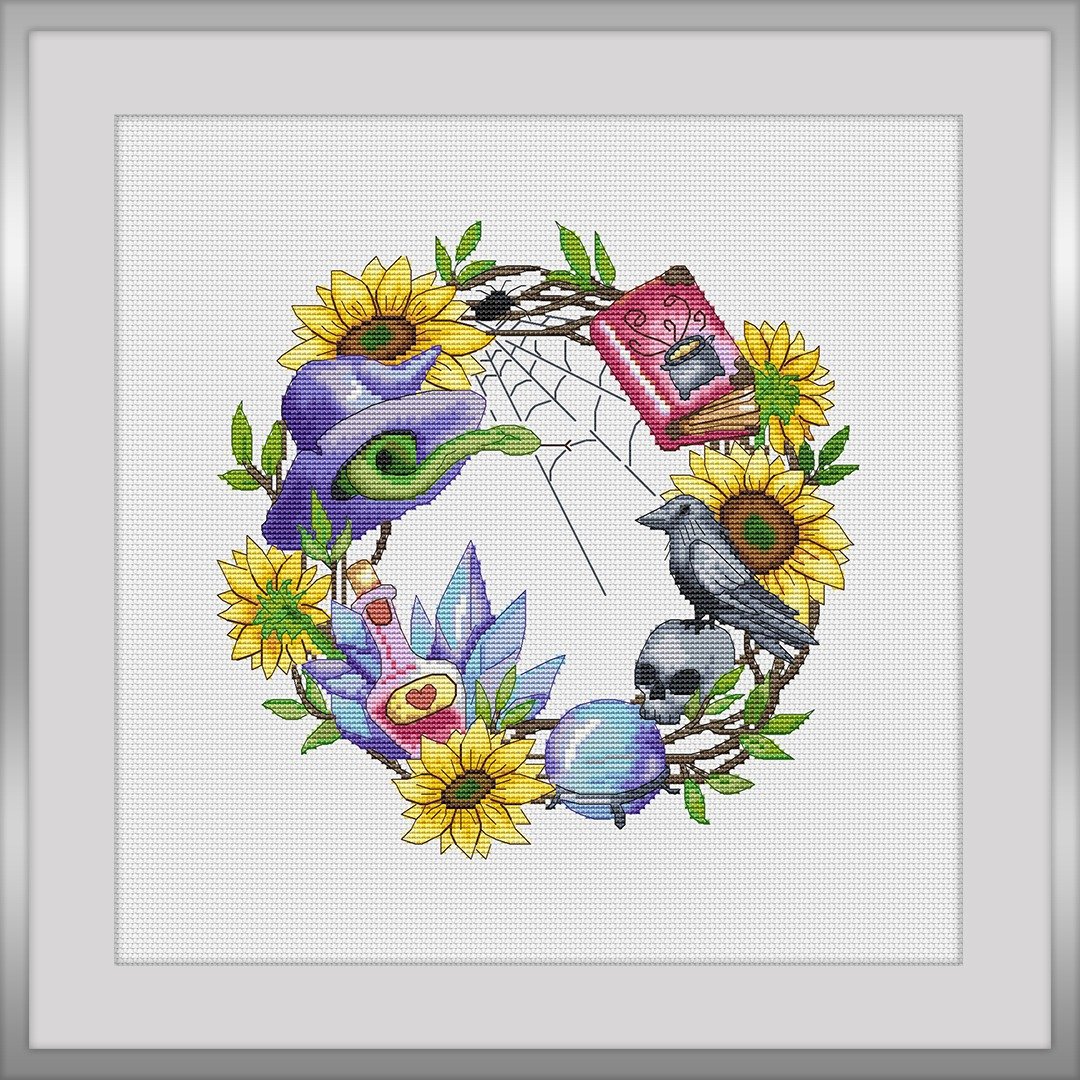 Halloween Cross stitch pattern PDF. Spooky cross stitch. Scary witch. Digital - 编织/刺绣/羊毛毡/裁缝 - 绣线 