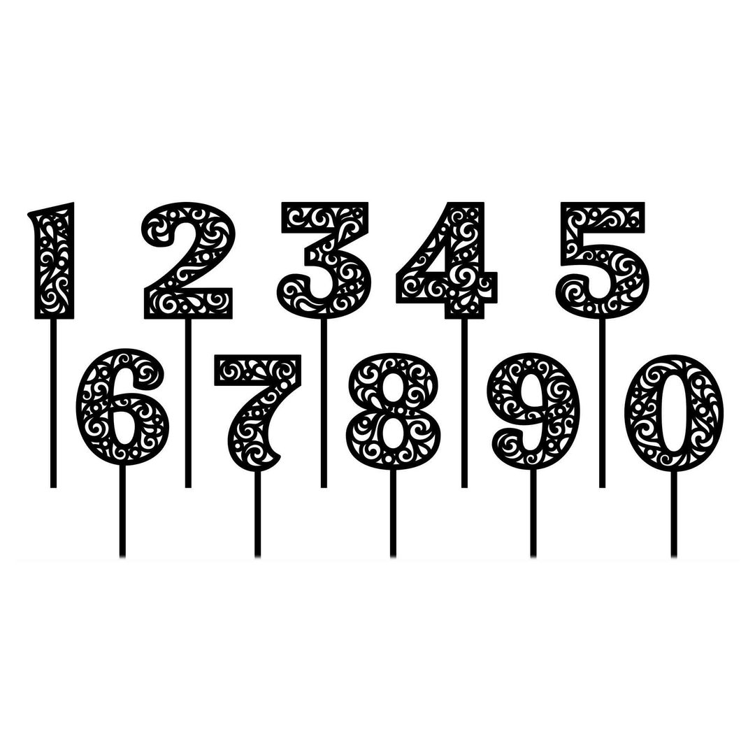 Cake topper svg, shaker cake topper svg, shaker topper numbers, cake toppers SVG - 图文模板设计 - 其他材质 