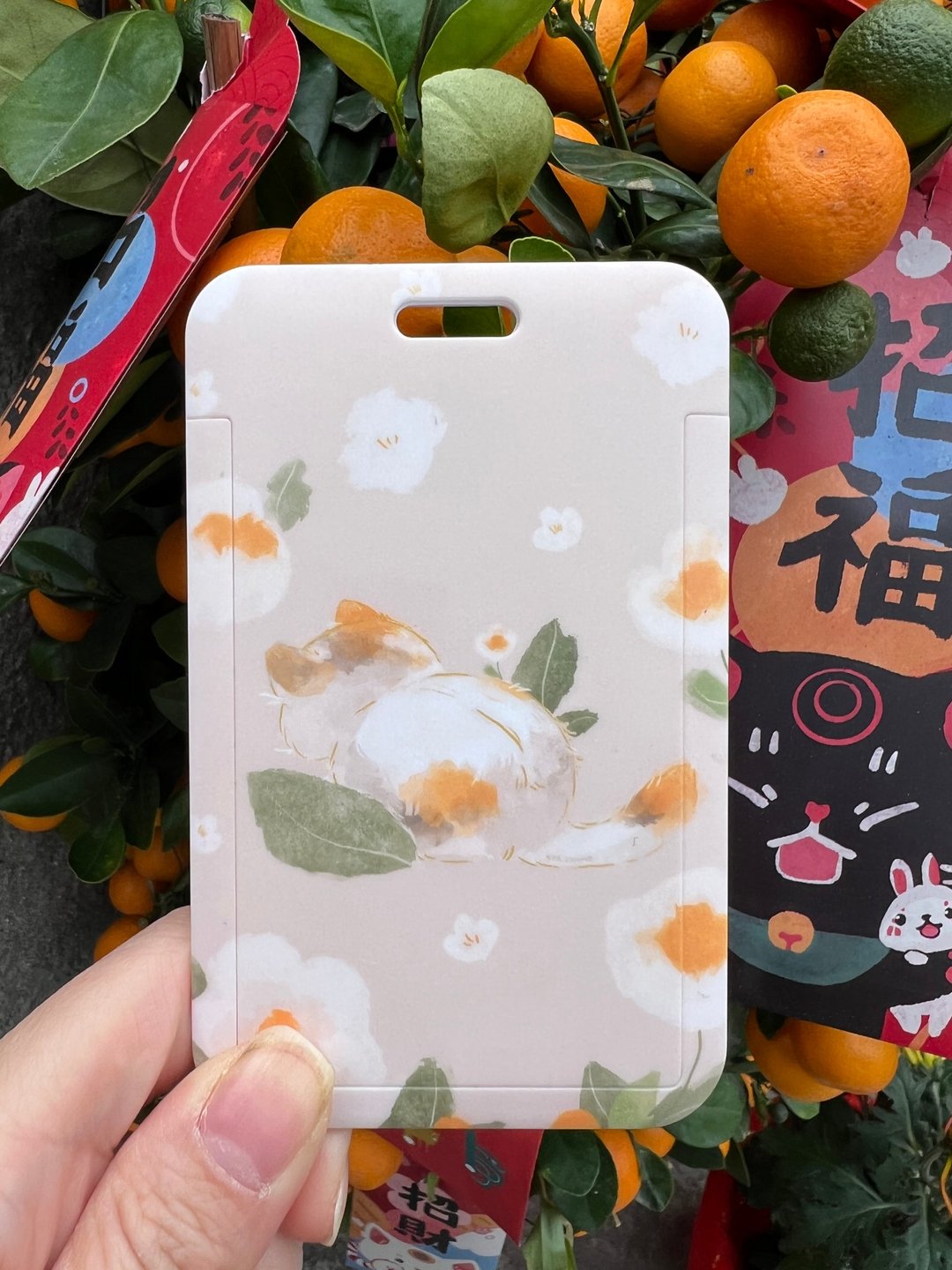 花与猫 卡套附白皮绳扣 - 其他 - 塑料 