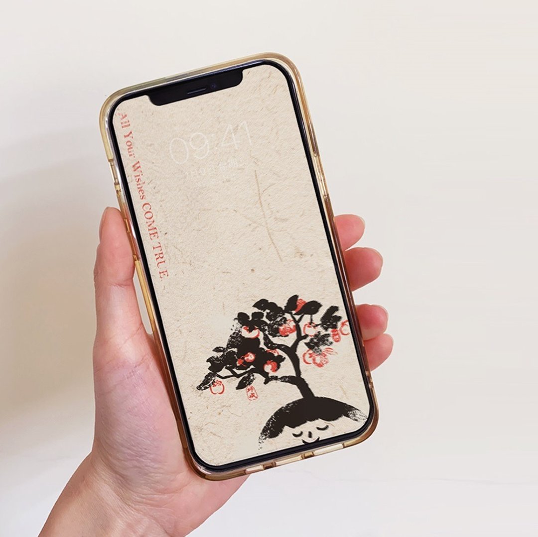 心愿树【手机壁纸】 l 书法文艺  l  原创设计 - 电脑手机桌布/贴图/App 图示 - 其他材质 