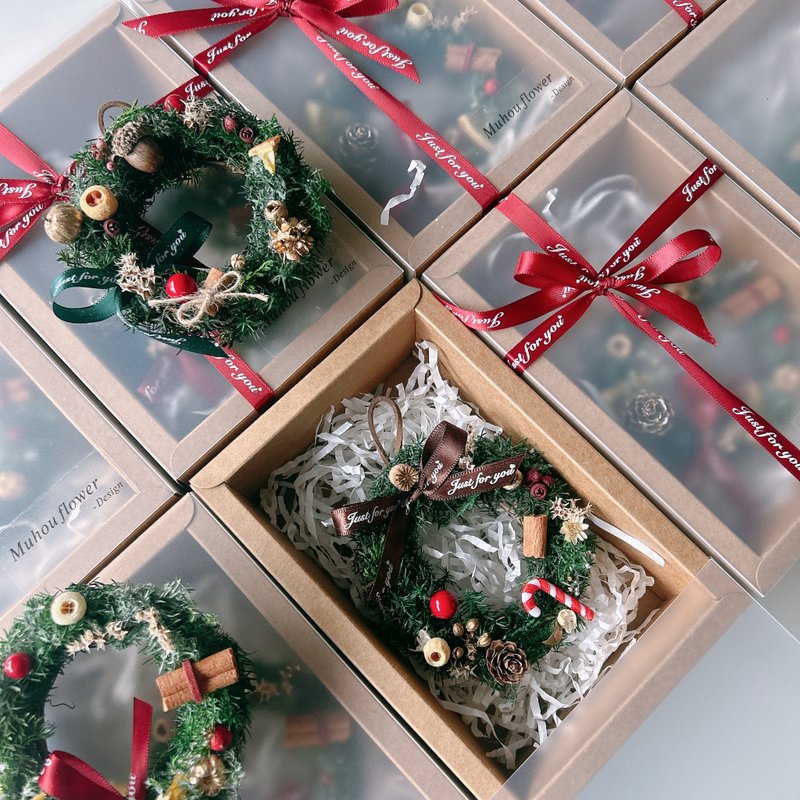 圣诞花圈小吊饰 永生花圈 圣诞礼盒 定制化礼物 - 干燥花/捧花 - 植物．花 