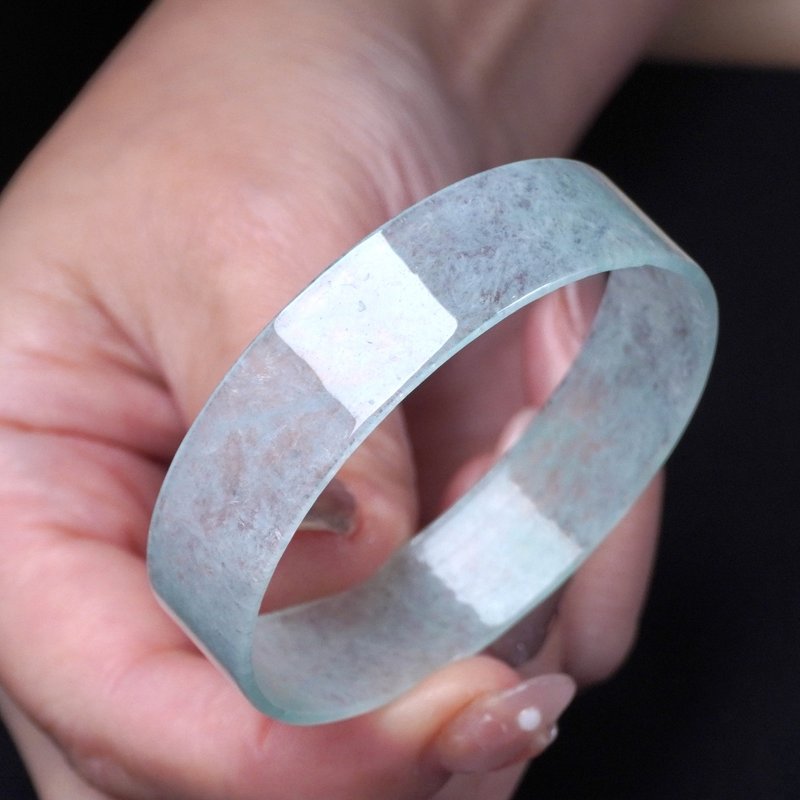 玻璃种翡翠角镯手镯 | 17围 | 天然缅甸玉翡翠A货 | 送礼 - 手链/手环 - 玉石 透明