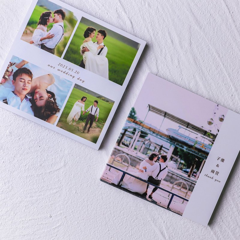 | 婚宴-少量大方形谢卡-B款 | 相片谢卡 结婚谢卡 婚礼谢卡 - 卡片/明信片 - 纸 白色