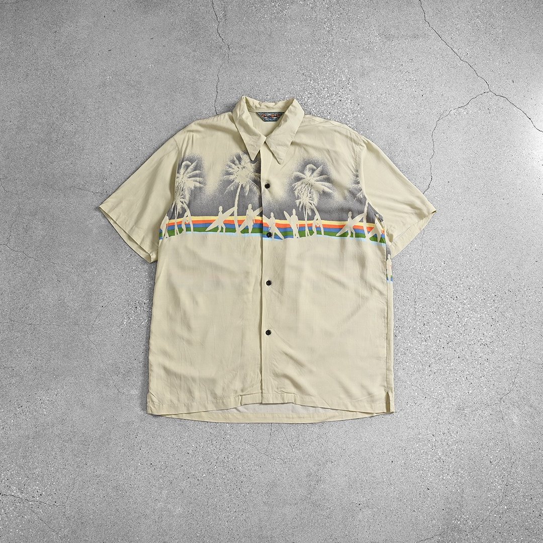 Aloha Shirts 夏威夷衫 / 古着花衬衫、夏季古着衬衫、保龄球衬衫 - 男装衬衫 - 其他材质 卡其色
