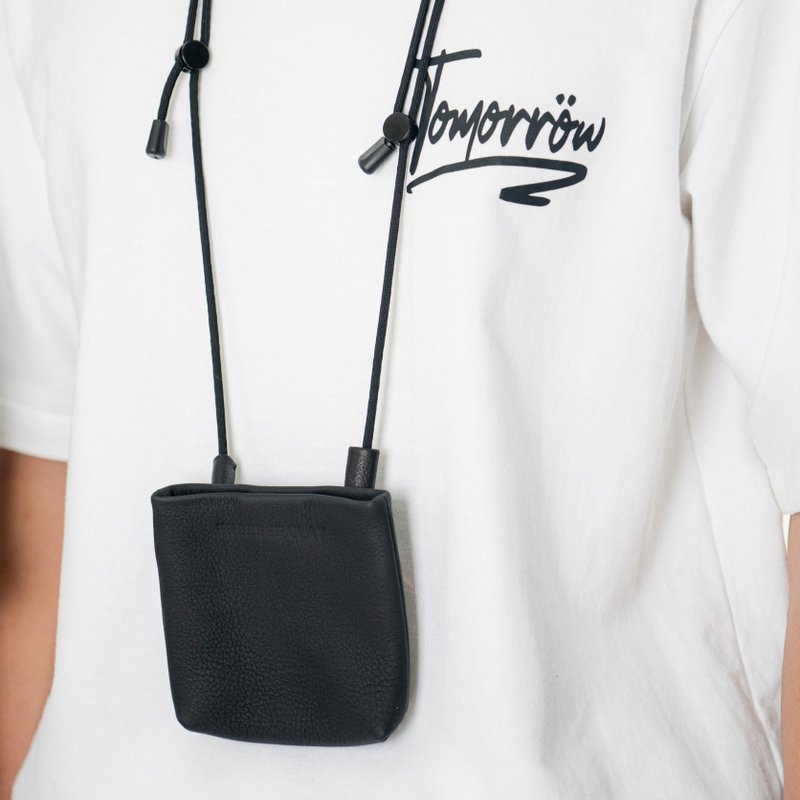 颈袋 - 皮夹/钱包 - 真皮 蓝色