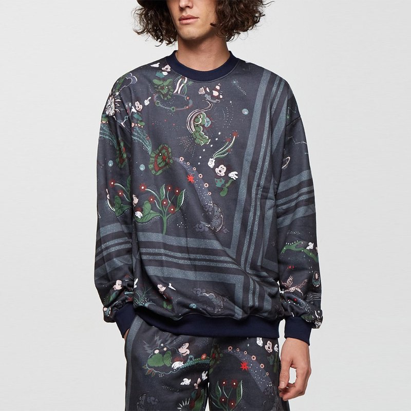 (DW台湾独家)星夜米奇 中性长袖卫衣(皇家绿) - 中性连帽卫衣/T 恤 - 棉．麻 