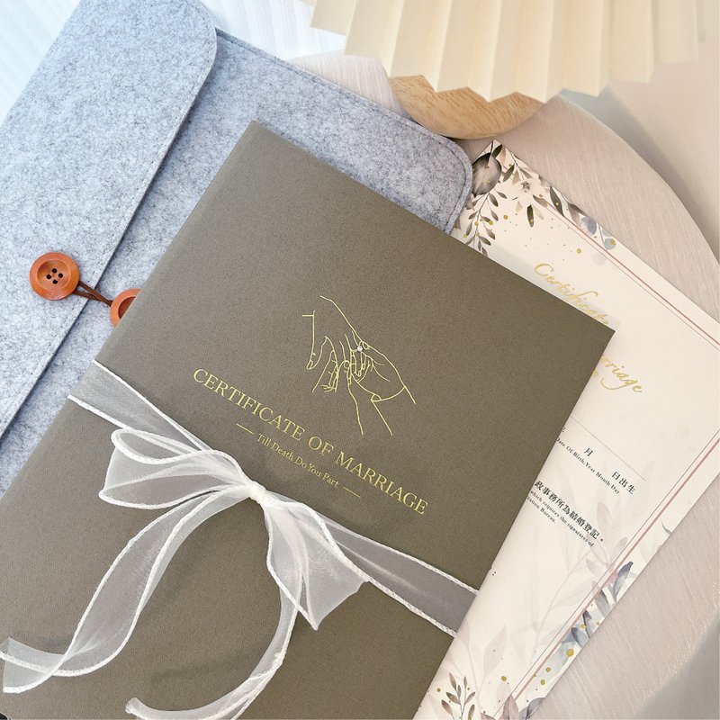 烫金结婚书约套组│户政事务所可用│格纹松绿色│结婚书约 - 婚礼誓言书 - 纸 