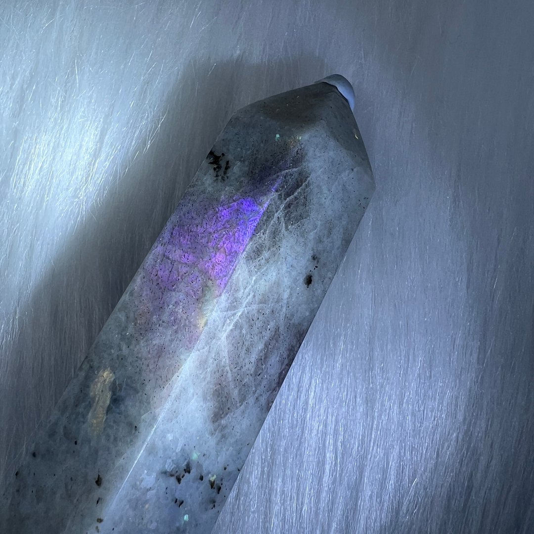 紫光拉长石柱 | 水晶 | 水晶柱 | 水晶摆件 - 摆饰 - 水晶 灰色