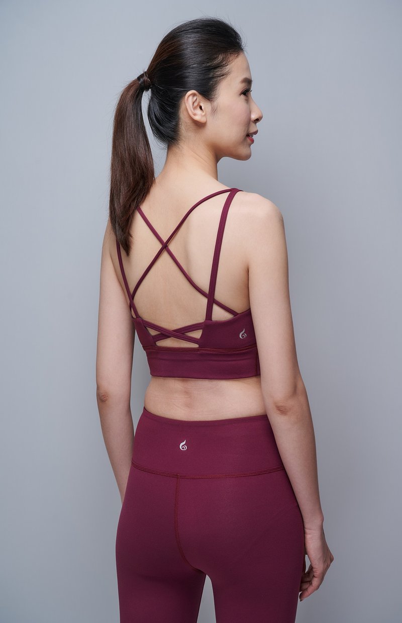 春夏穿搭【Yoga Flow】 Ella Bra-Purplish Red 快速出货 - 女装瑜珈服 - 聚酯纤维 